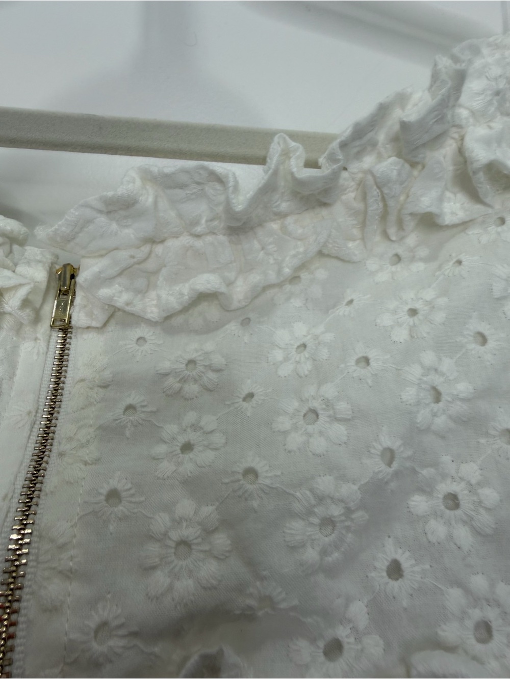 SABO Off Shoulder Eyelet Lace Up Cutout Mini Dress White Medium NWT! - Picture 10 of 11